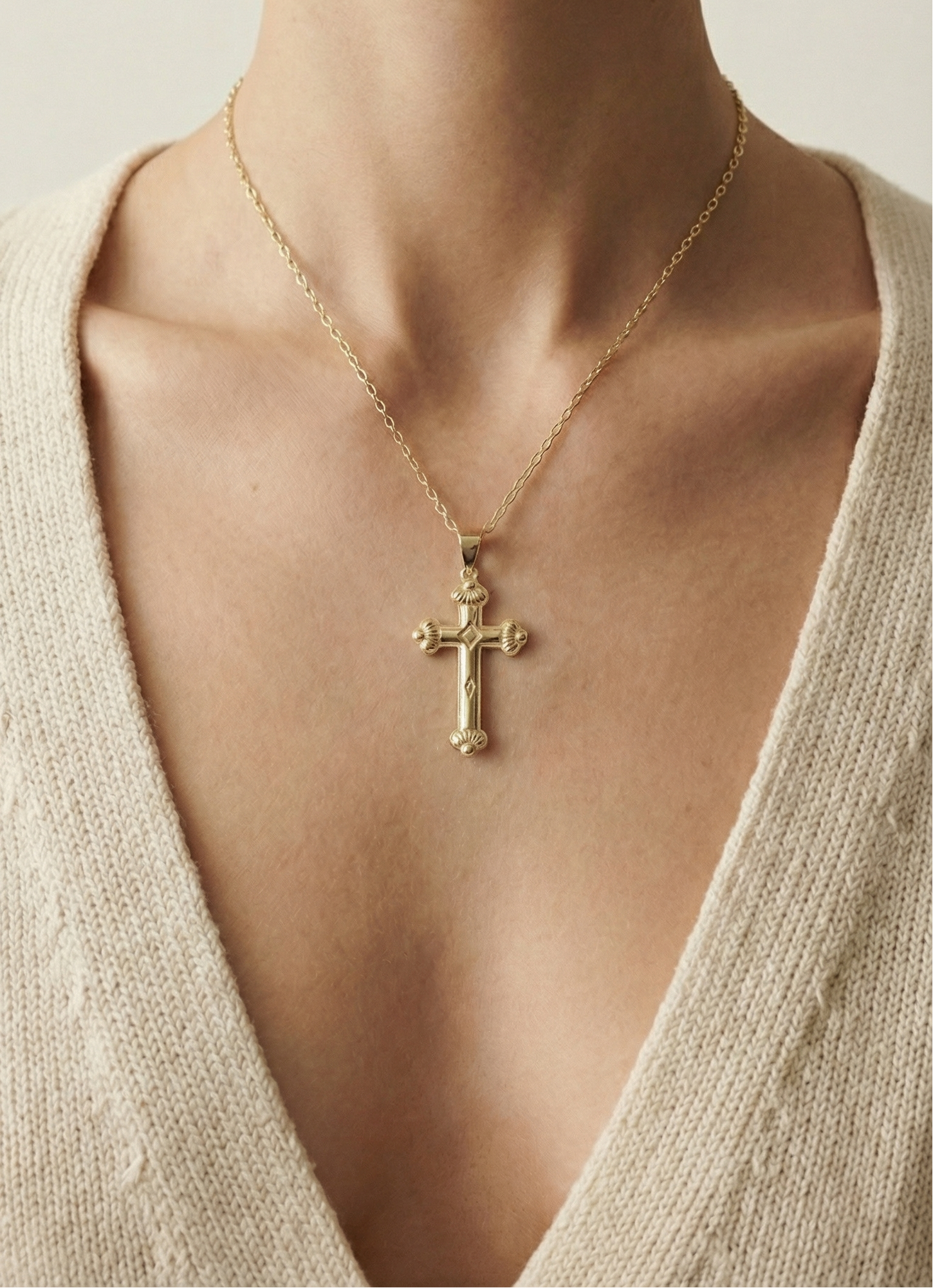 The Siena Cross Necklace | Gold Vermeil