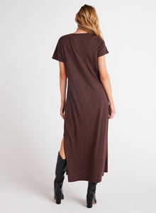 V-Neck Knit Maxi Dress | Chestnut Brown