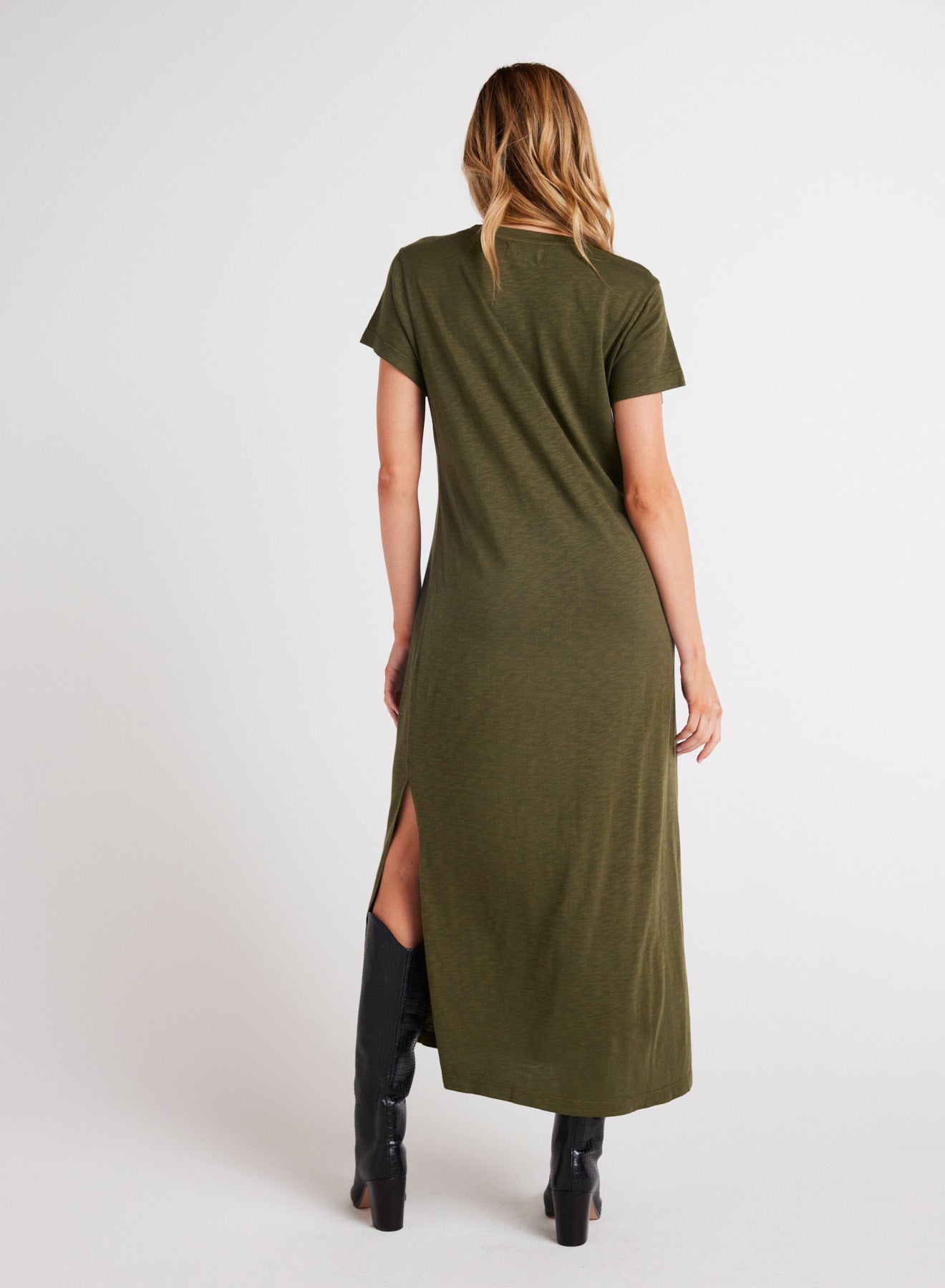 Knit V-Neck Maxi Dress | Italian Herb