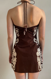 Short Dress | Brown/White