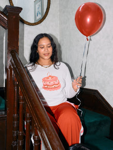 Dana Long Sleeve Tee | White/Cake