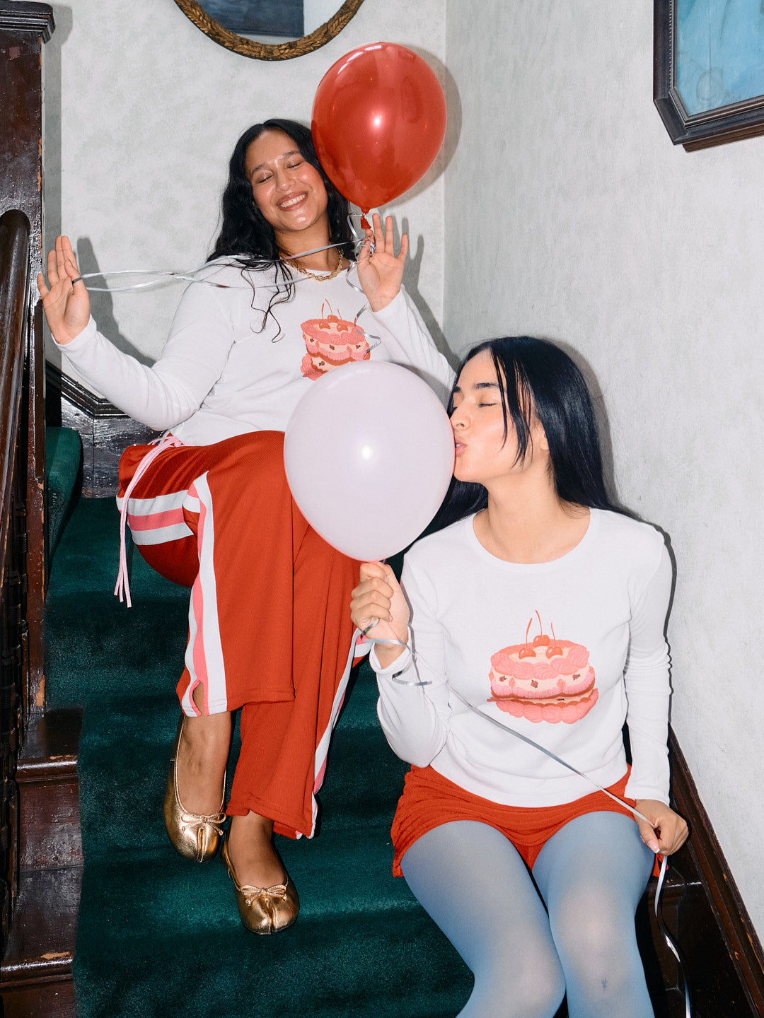 Dana Long Sleeve Tee | White/Cake