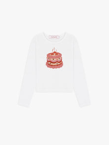 Dana Long Sleeve Tee | White/Cake