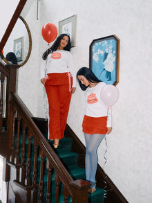 Dana Long Sleeve Tee | White/Cake