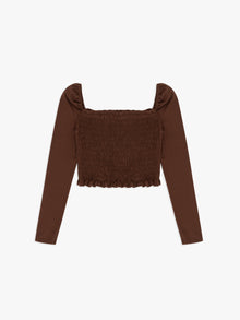 Sophie Smocked Longsleeve | Brown