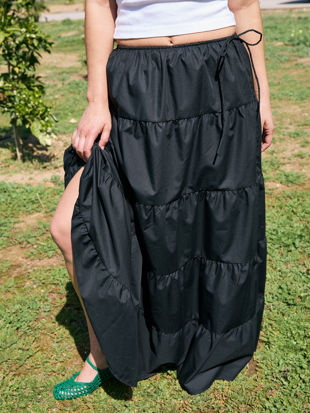 Tiered Maxi Skirt | Black
