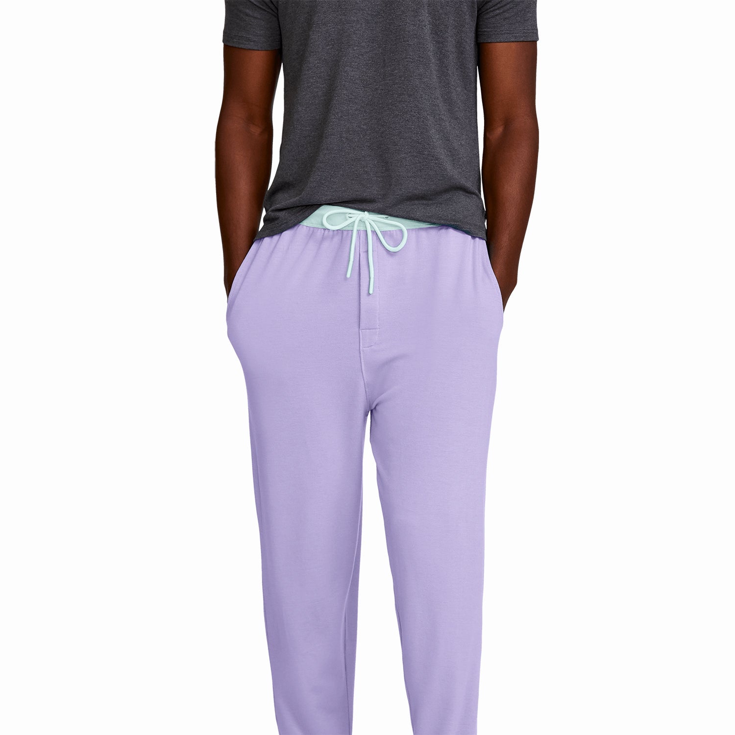 Modal French Terry Long House Shorts | Lavender/Mint