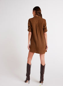 Long Sleeve A-Line Shirt Dress | Twilight Gold