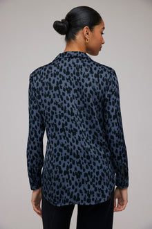 Long Sleeve Clean Shirt | Denim Spots Print