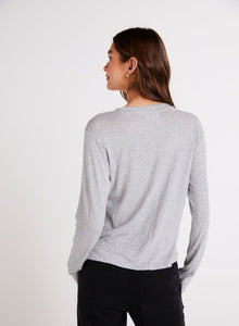 Long Sleeve Crew Neck Tee | Heather Ash