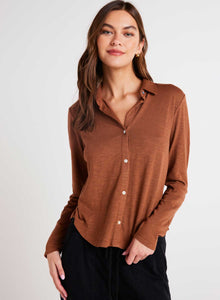 Long Sleeve Knit Button Down | Twilight Gold