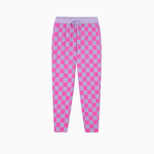 Breathable Modal French Terry Sweatpants | Lavender Check