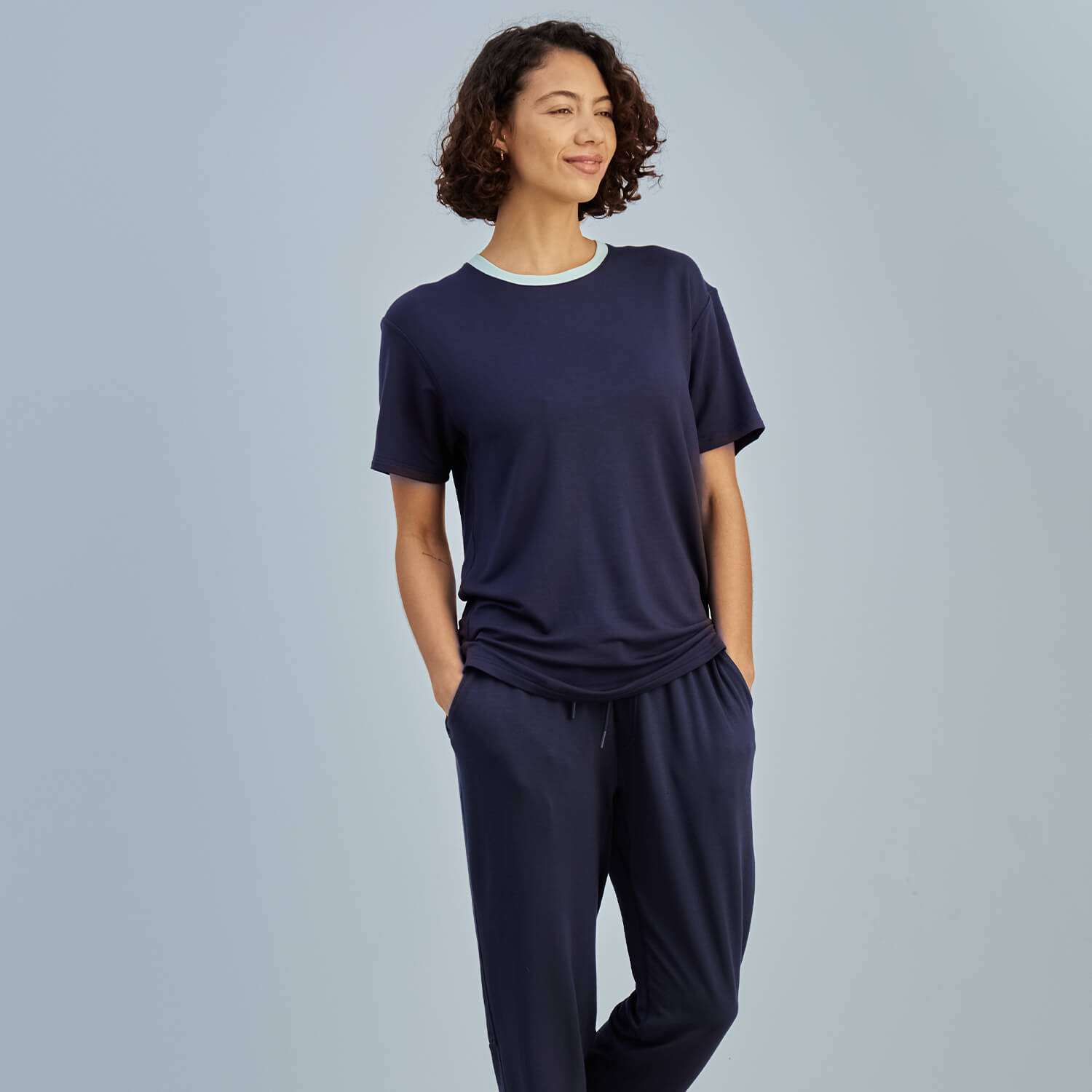 Breathable Modal French Terry Sweatpants | Navy