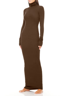 LONG SLEEVE TURTLENECK MAXI DRESS - ETERNE