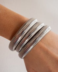 Flex Snake Chain Bracelet - Set of 3 (12mm wide) - Silver | Plated Silver