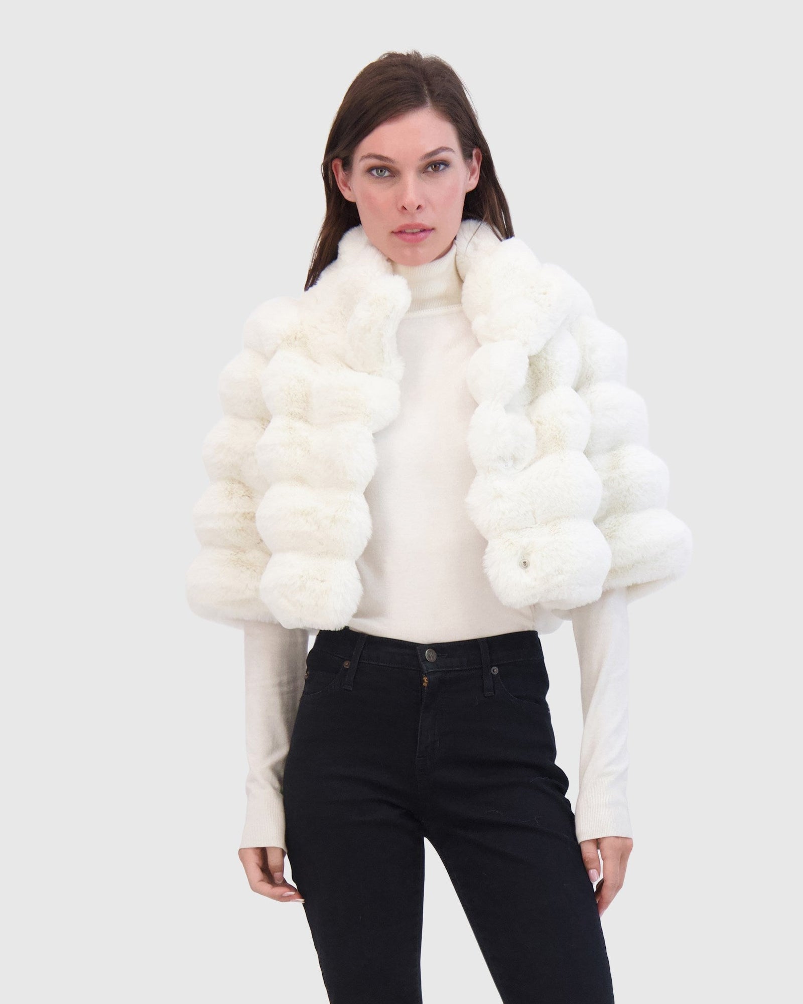 Fur-Free Chinchilla (Faux Fur) Bolero | White Chinch