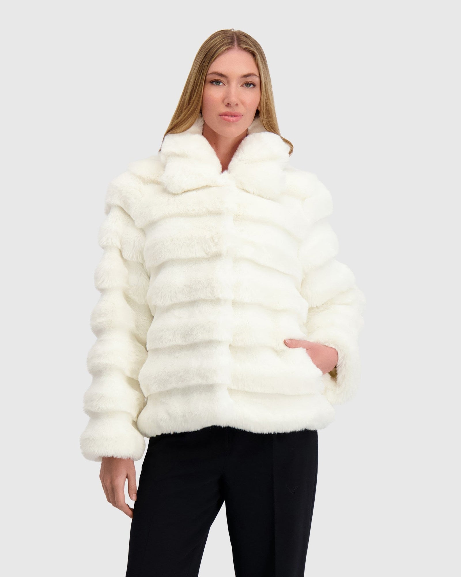 Fur-Free Chinchilla (Faux Fur) Jacket | White Chinch