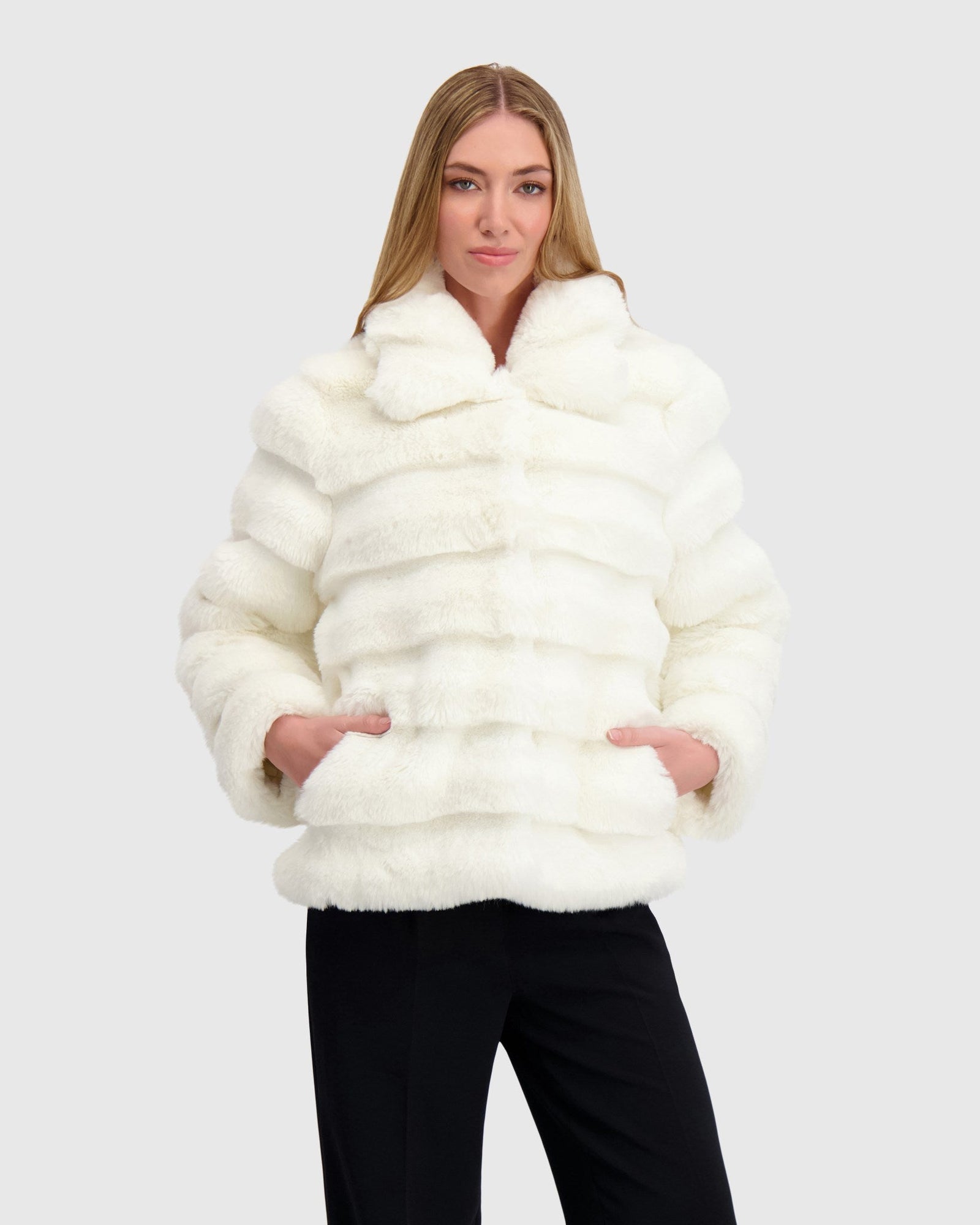Fur-Free Chinchilla (Faux Fur) Jacket | White Chinch
