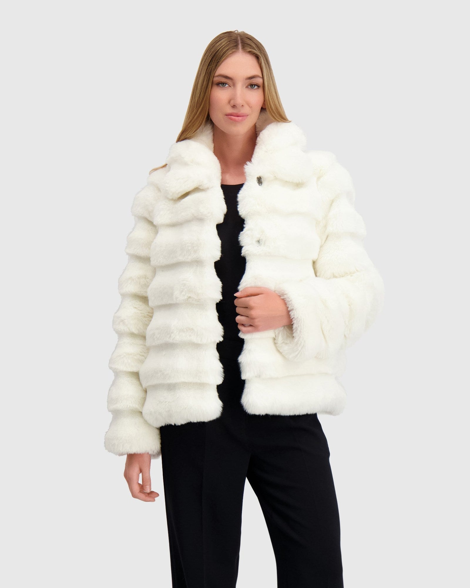 Fur-Free Chinchilla (Faux Fur) Jacket | White Chinch