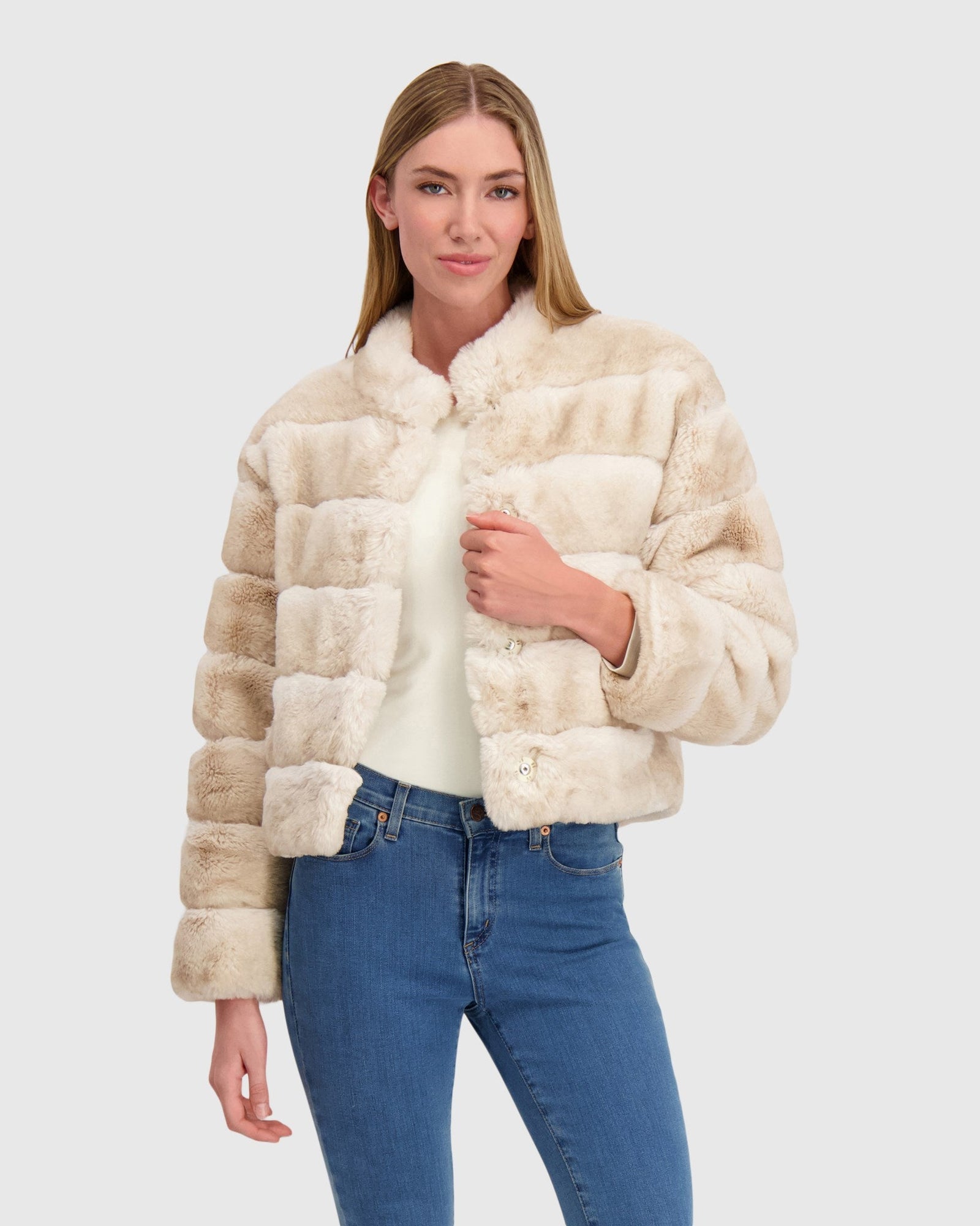Fur-Free Chinchilla (Faux Fur) Jacket | White Chinch