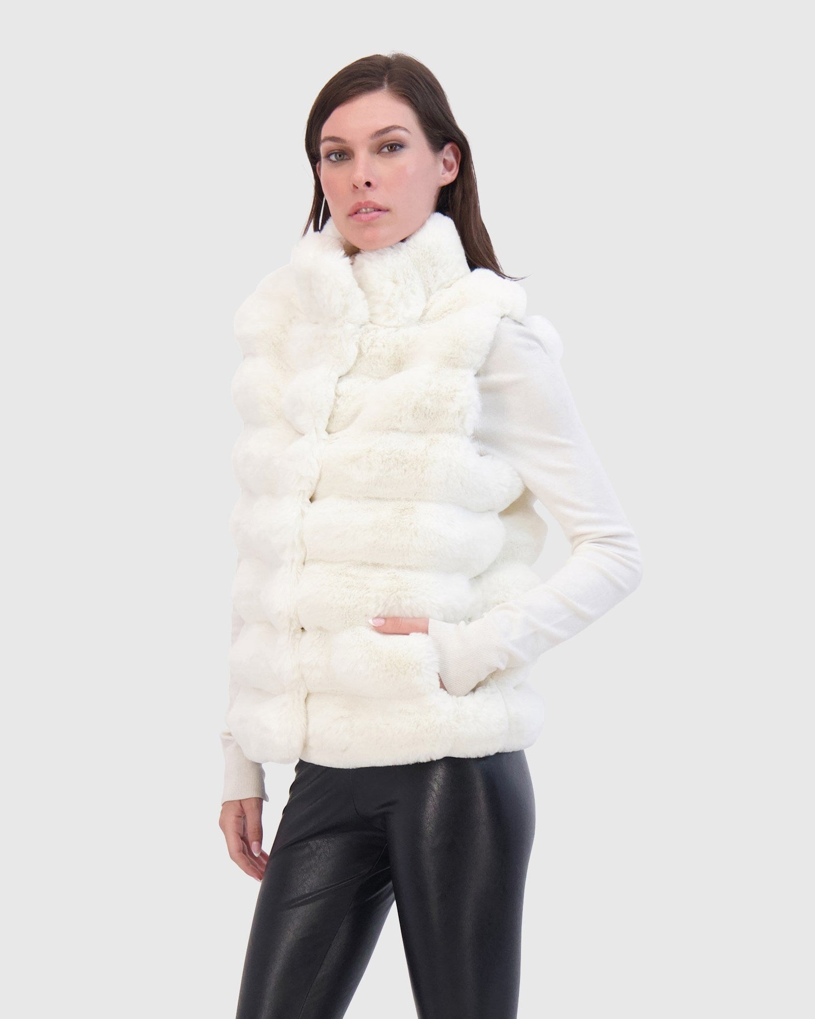 Fur-Free Chinchilla (Faux Fur) Vest | White Chinch