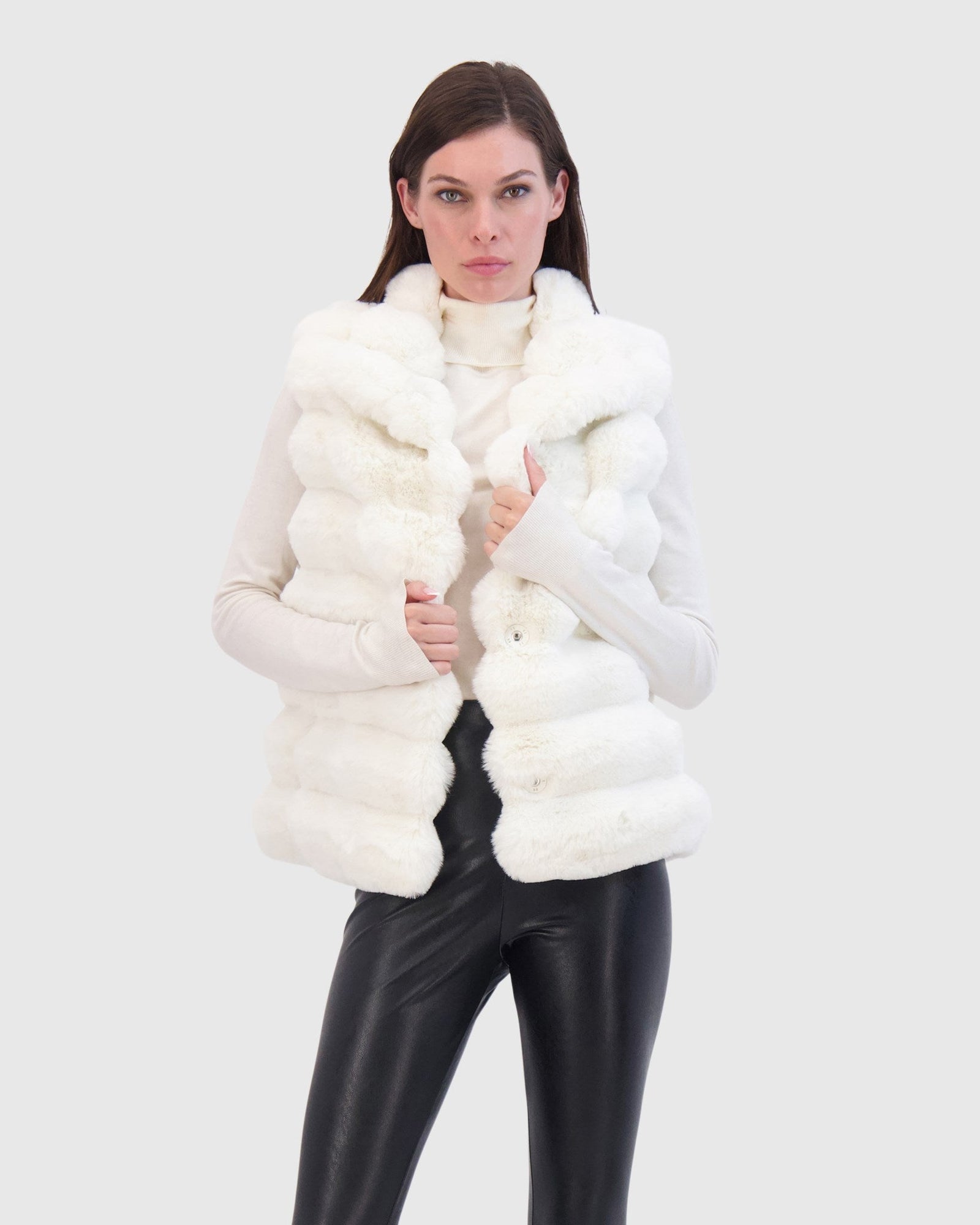 Fur-Free Chinchilla (Faux Fur) Vest | White Chinch