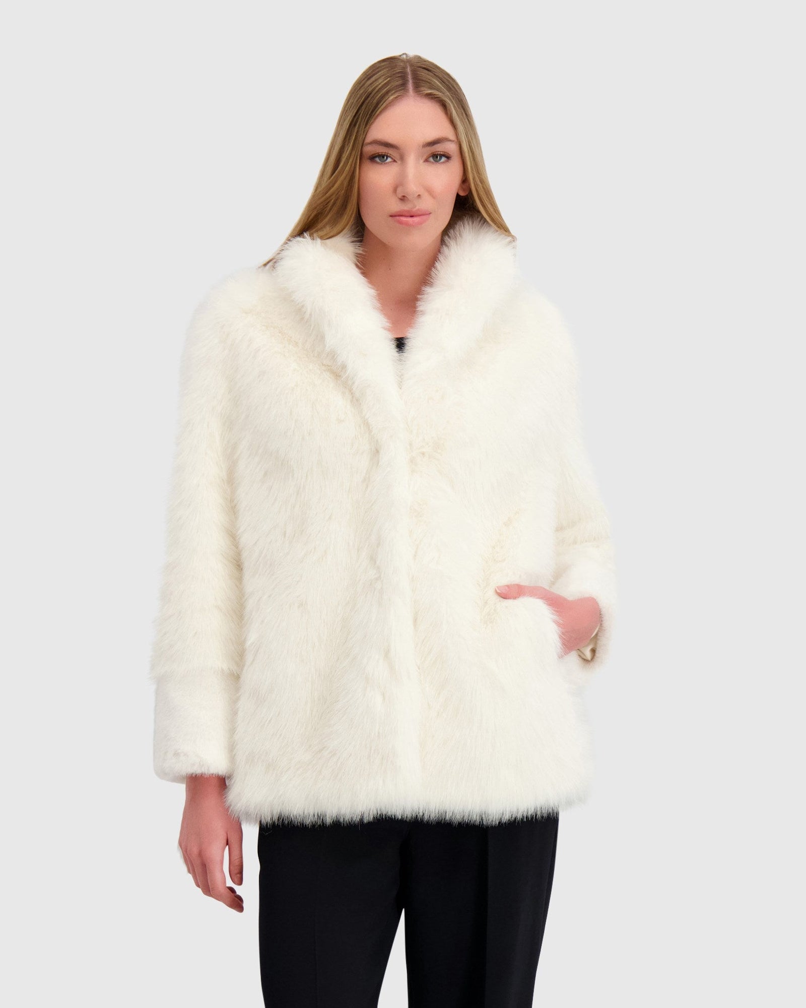 Fur-Free Fox And Mink (Faux Fur) Jacket | White
