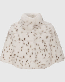 Fur-Free Fox (Faux Fur) Bolero | White/Black Spotted