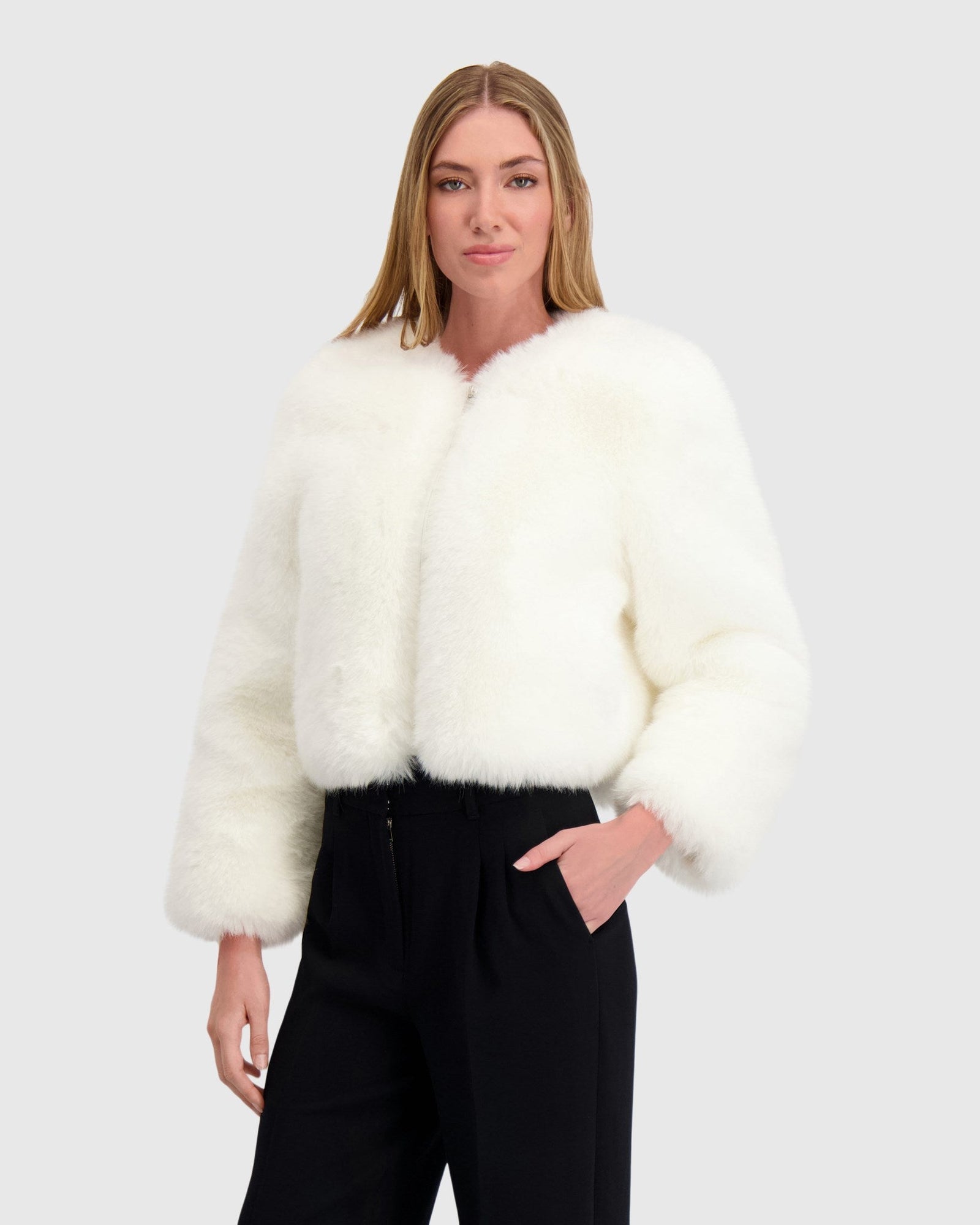 Fur-Free Fox (Faux Fur) Bolero | White