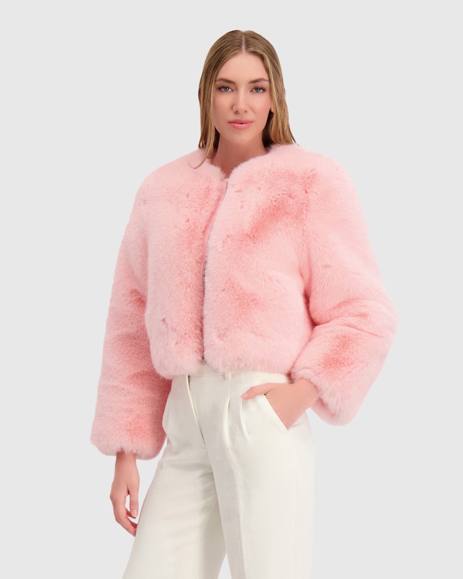 Fur-Free Fox (Faux Fur) Bolero | Pink