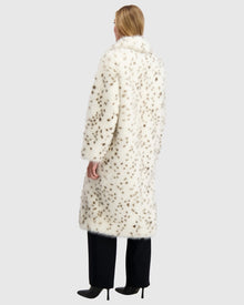 Fur-Free Fox (Faux Fur) Coat | White/Black Spotted