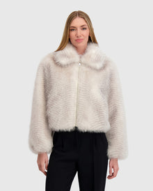 Fur-Free Fox (Faux Fur) Jacket | Gray Cross