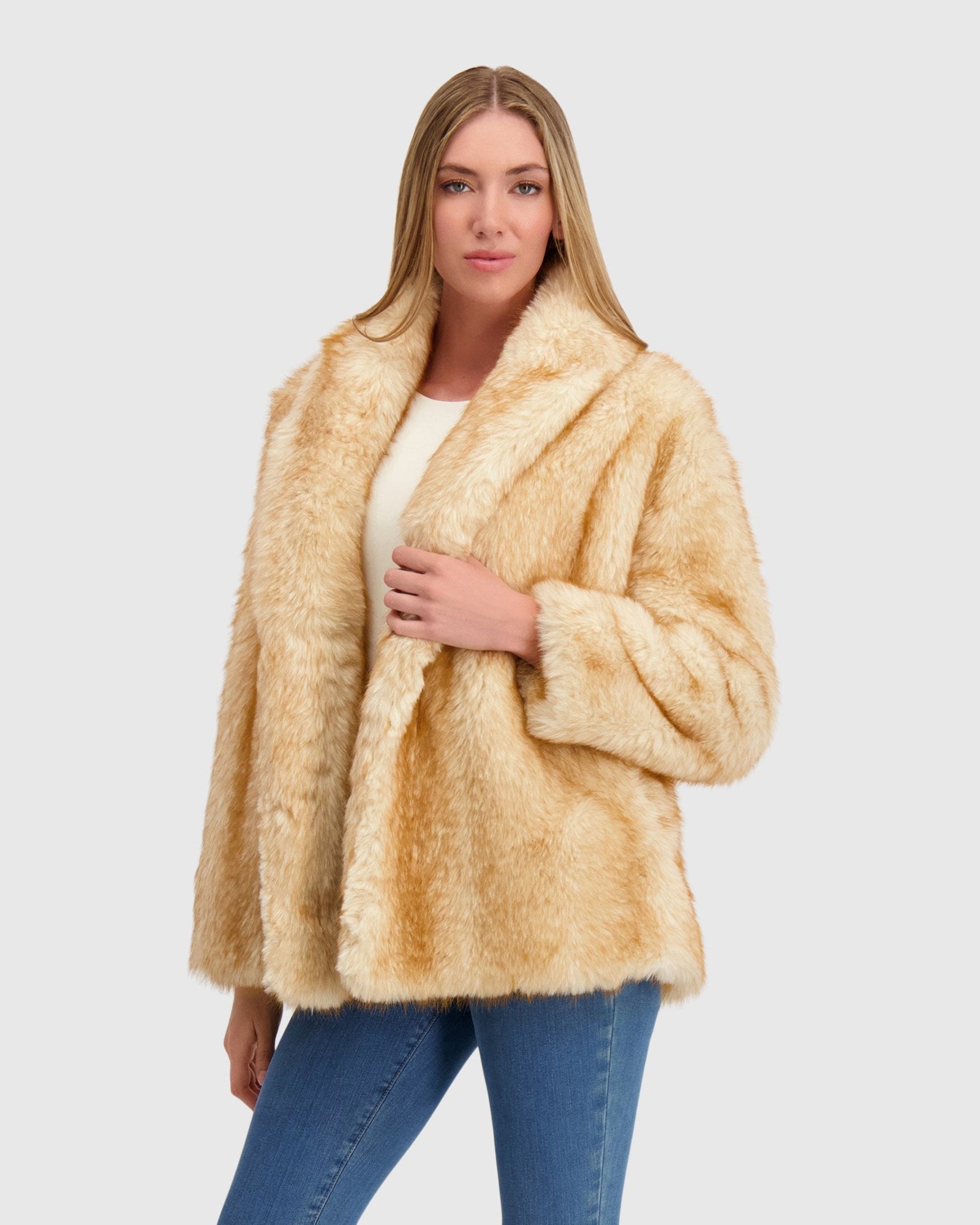 Fur-Free Fox (Faux Fur) Jacket | Goldtone