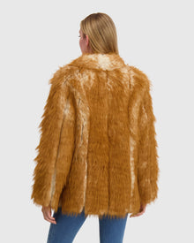 Fur-Free Fox (Faux Fur) Jacket | Whiskey Multi