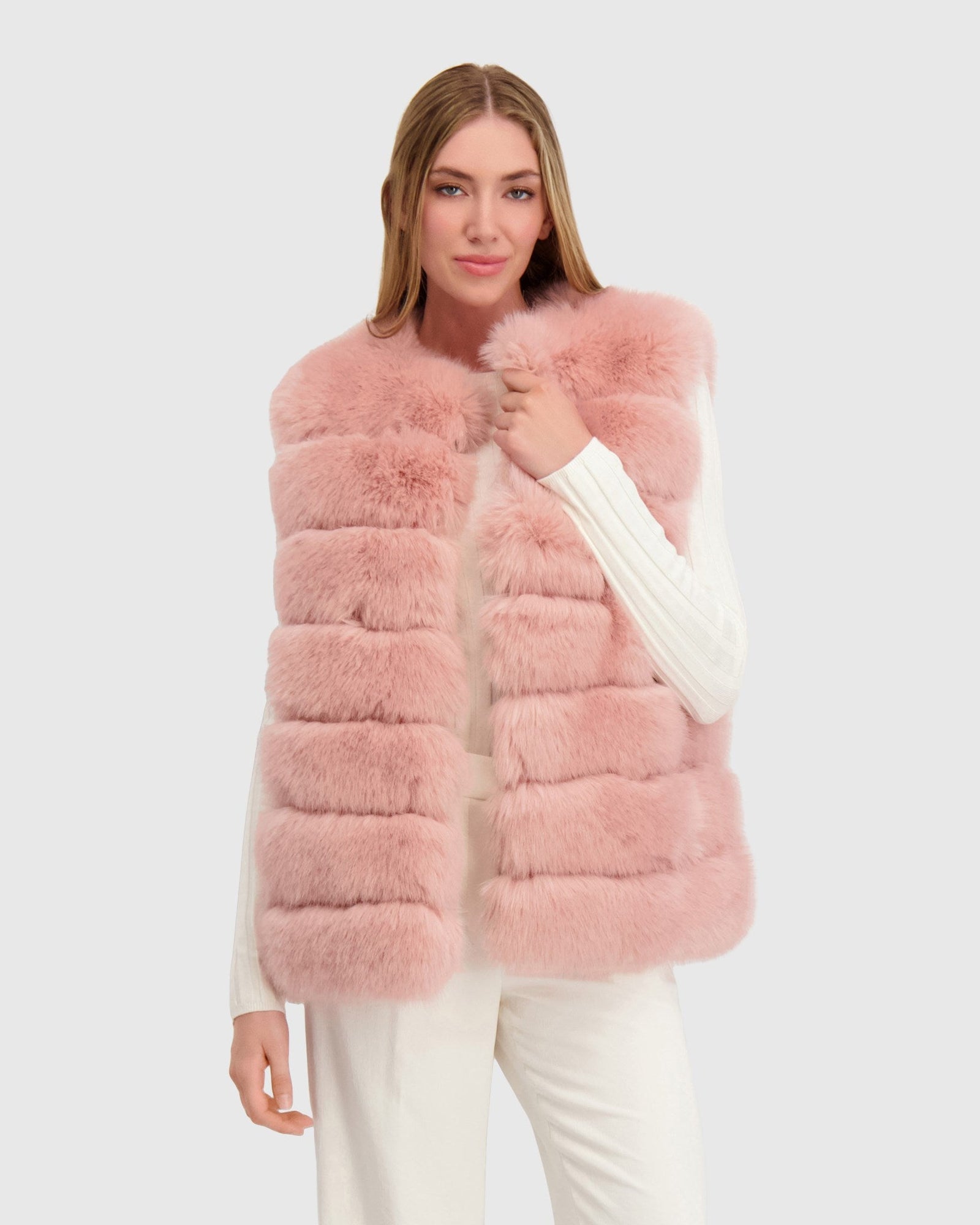 Fur-Free Fox (Faux Fur) Vest | Pink