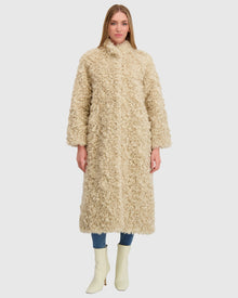 Fur-Free Lamb (Faux Fur) Coat | Beige