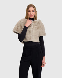 Fur-Free Mink (Faux Fur) Capelet | Silver Blue