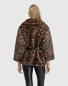 Fur-Free Mink (Faux Fur) Jacket, Belt | Leopard Print