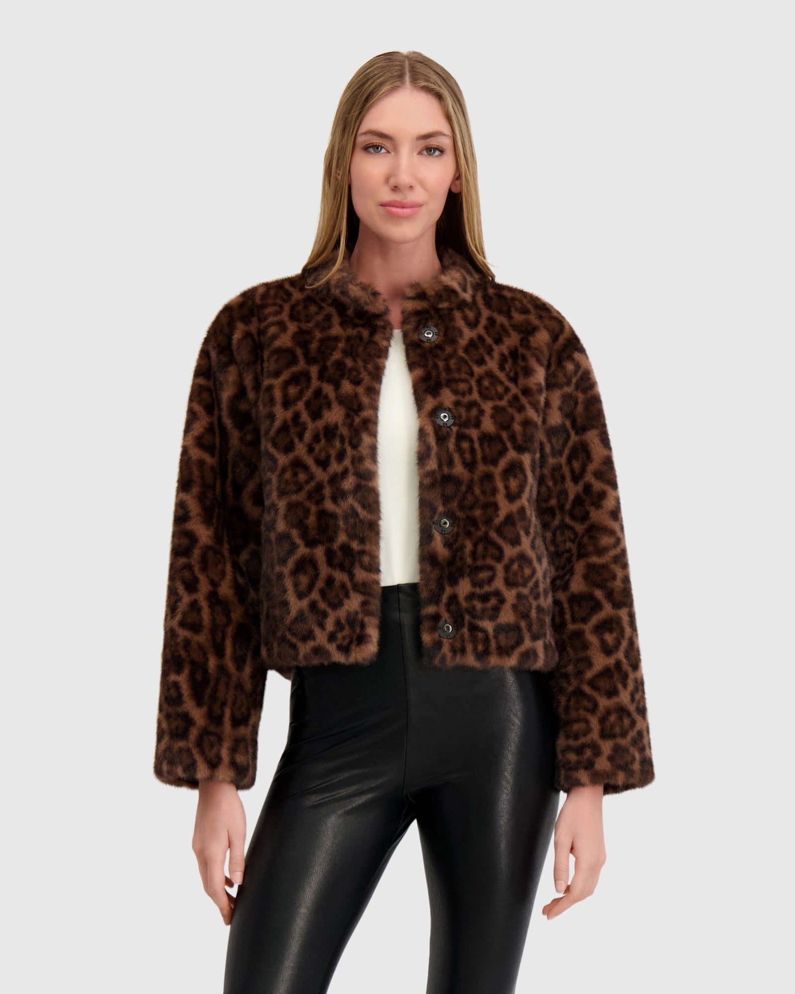 Fur-Free Mink (Faux Fur) Jacket | Leopard Print