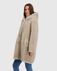 Fur-Free Mink (Faux Fur) Reversible Parka | Silver Blue/Black