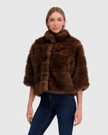 Fur-Free Sable (Faux Fur) Jacket | Brown