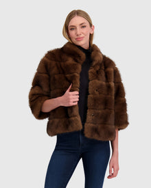 Fur-Free Sable (Faux Fur) Jacket | Brown
