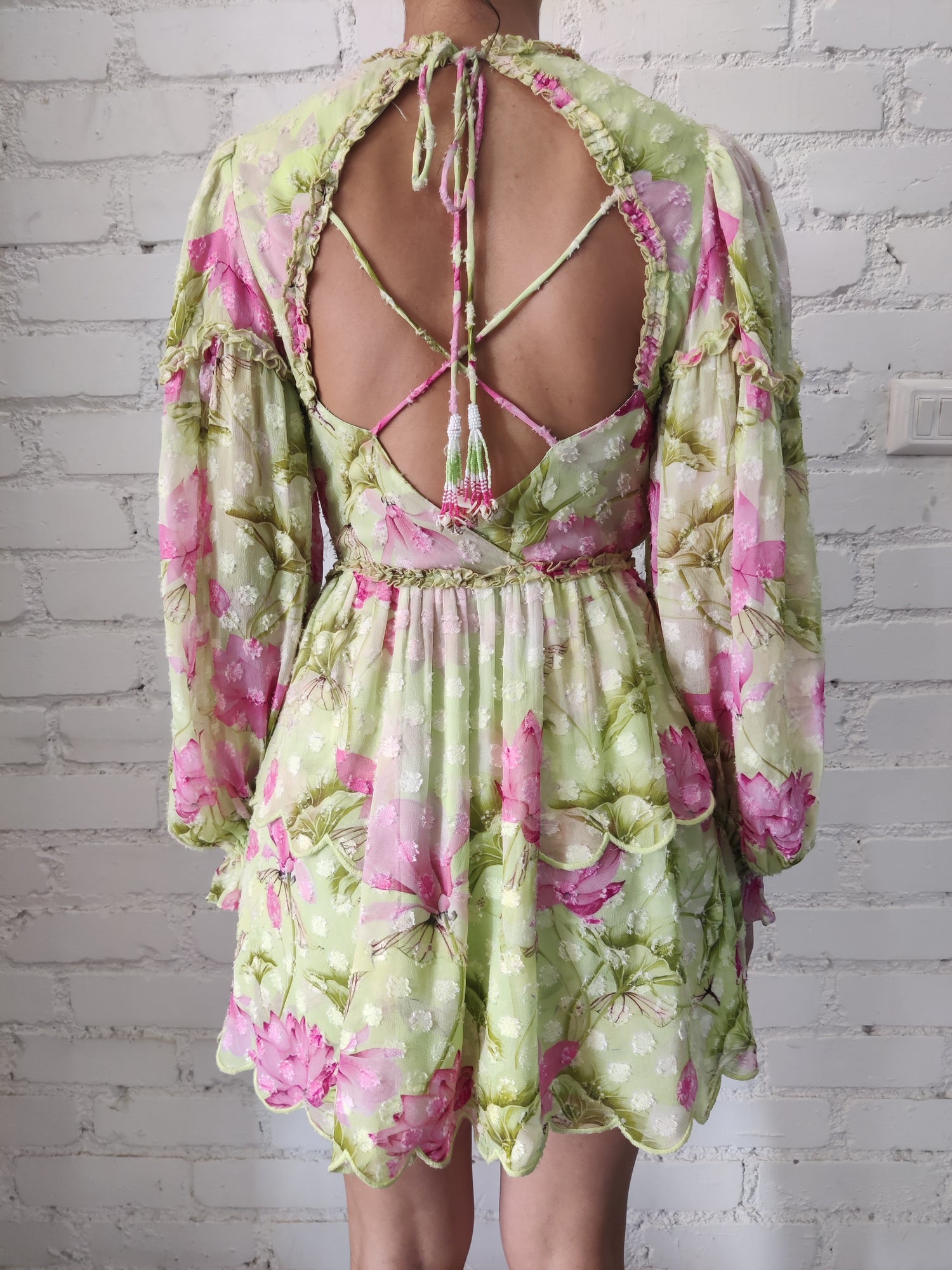 Short Dress | Green/Lotus