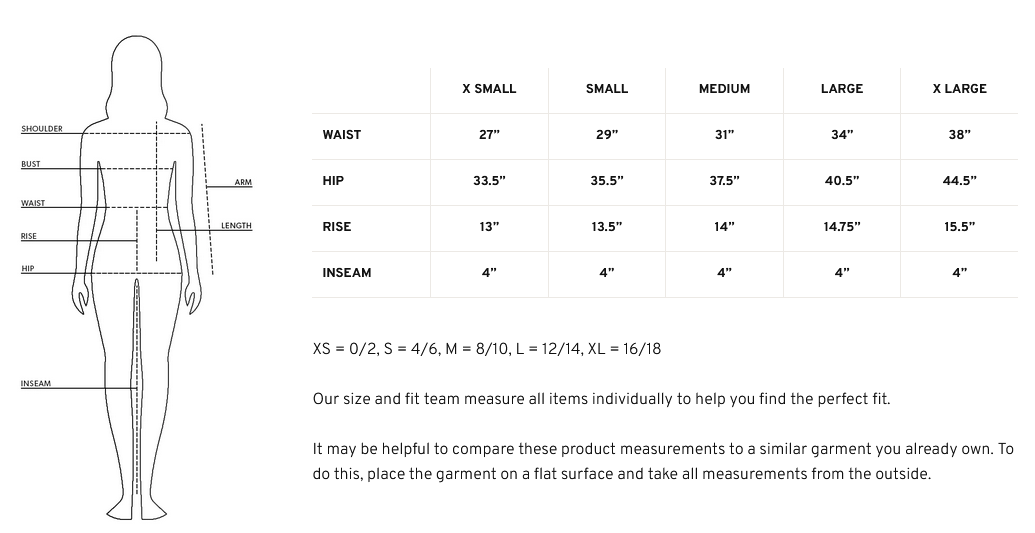 Product size guide