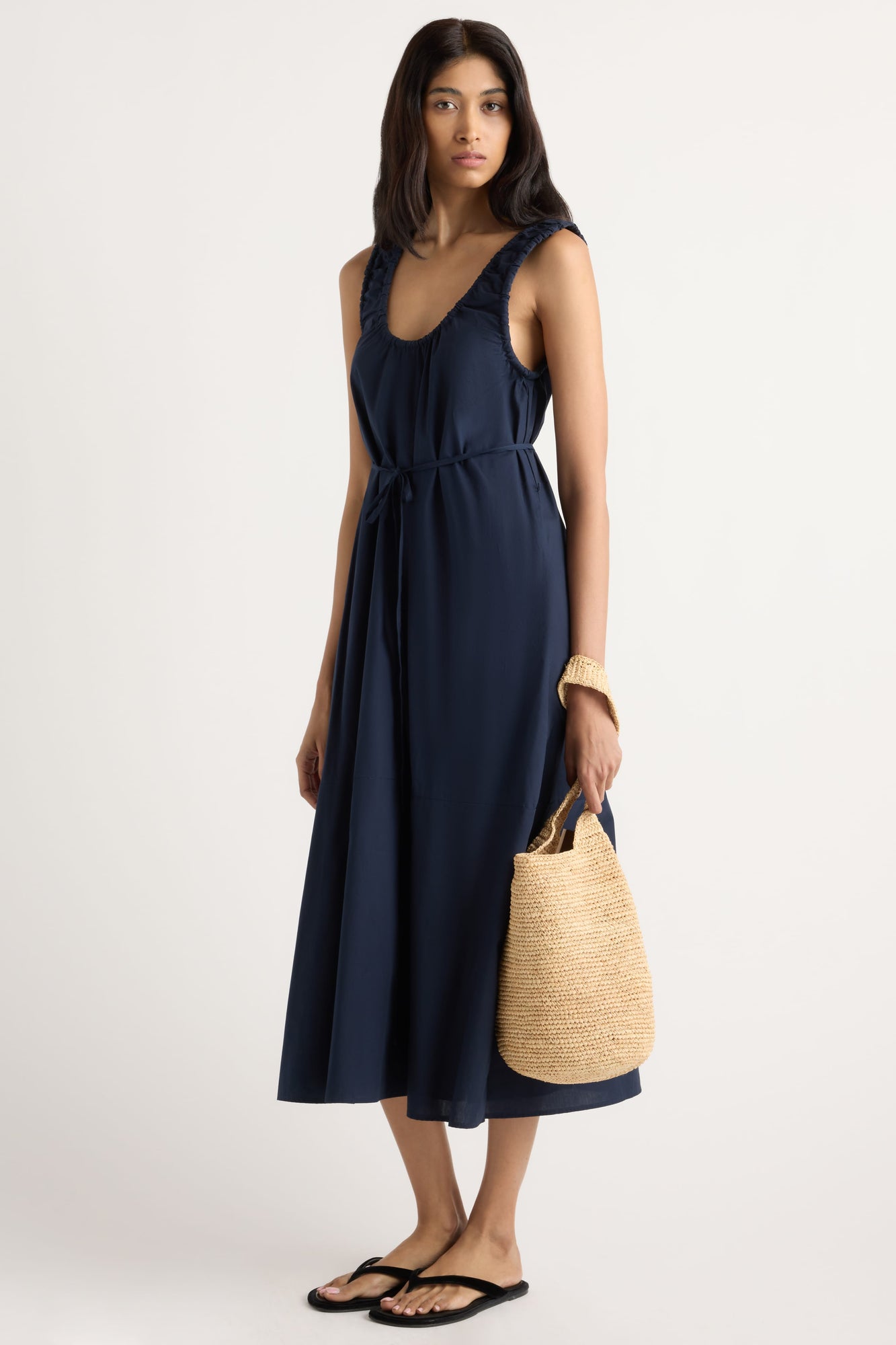 Arya | Midori Organic Cotton U-Neck Dress in Size Small
