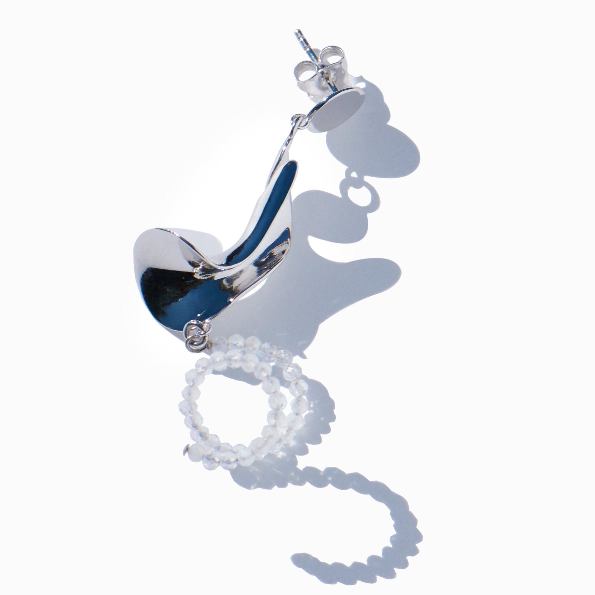 Cochlia Mini Earring | Silver | Topaz