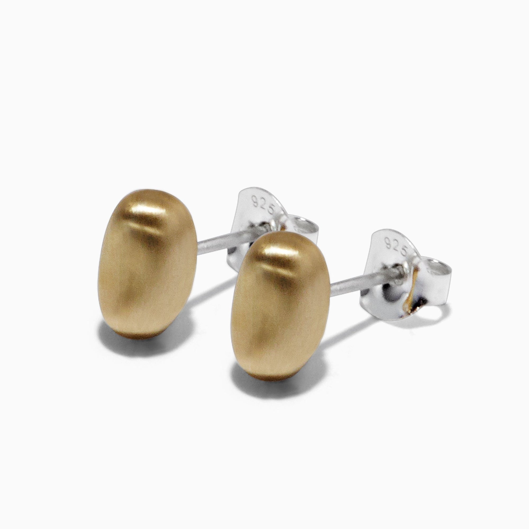 Mini Bean Earrings | Brass
