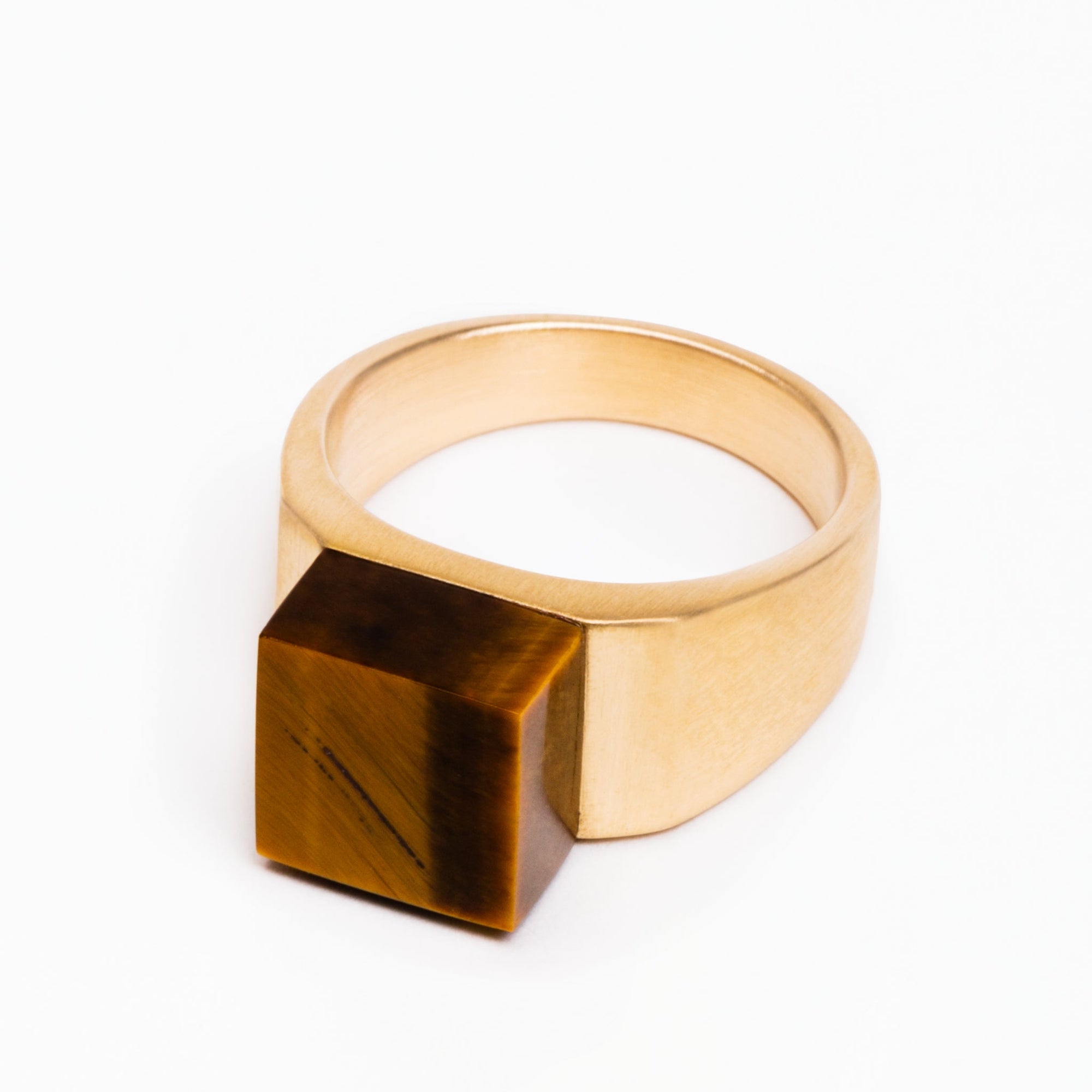 Pixel Ring | Brass | Tiger's Eye