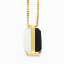 Twin Pendant | 18K Gold Plated | White Agate/Onyx