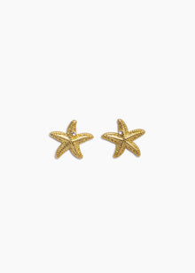 Mini Starfish Earrings | Clear Crystal | 14K Gold Plated